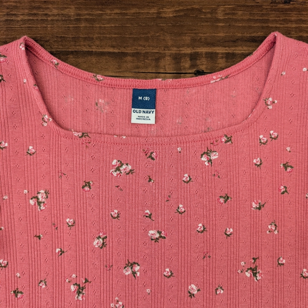 Old Navy Pink Floral Shirt